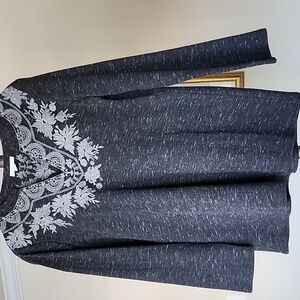 J. Jill Thermal Waffle Knit Embroidered Top